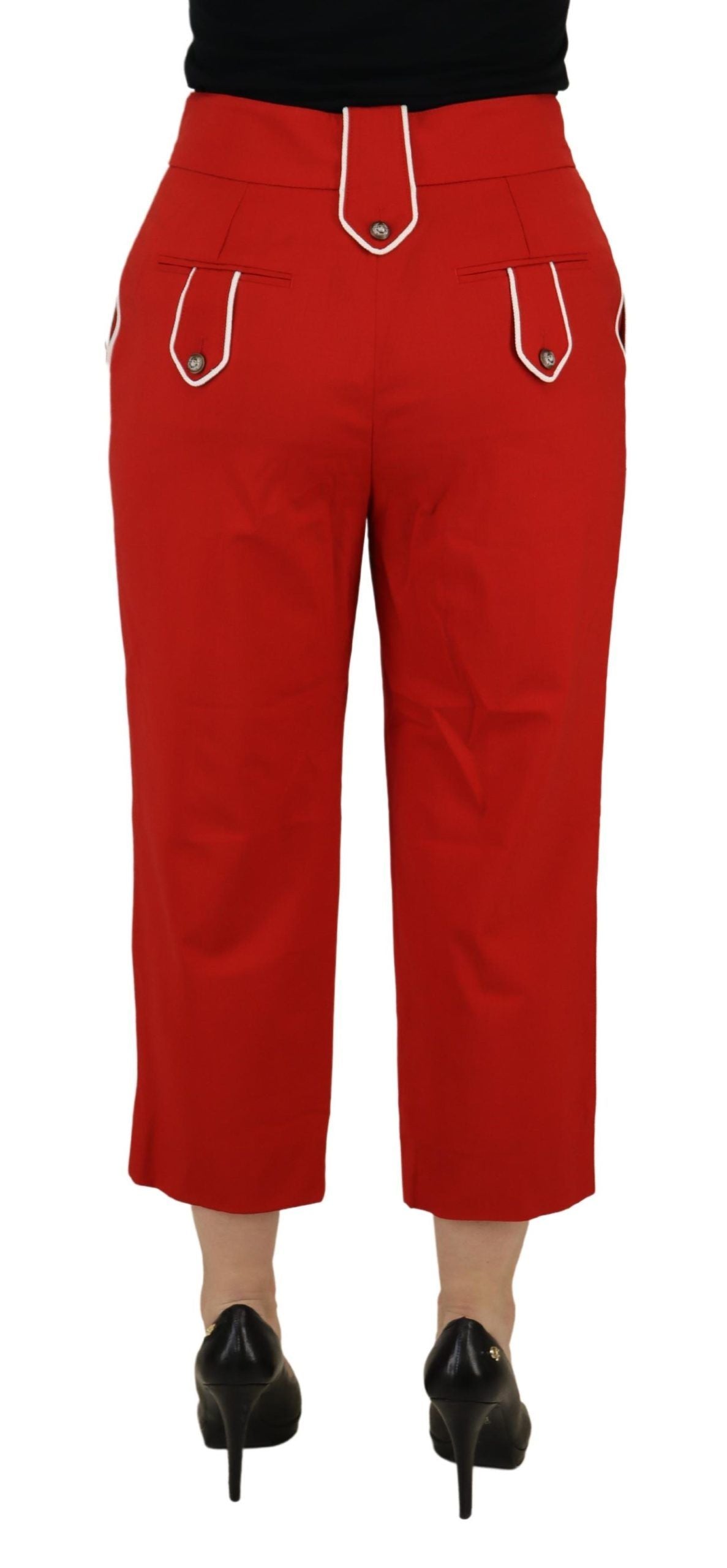 Dolce &amp; Gabbana Elegant Red High-Waisted Pants