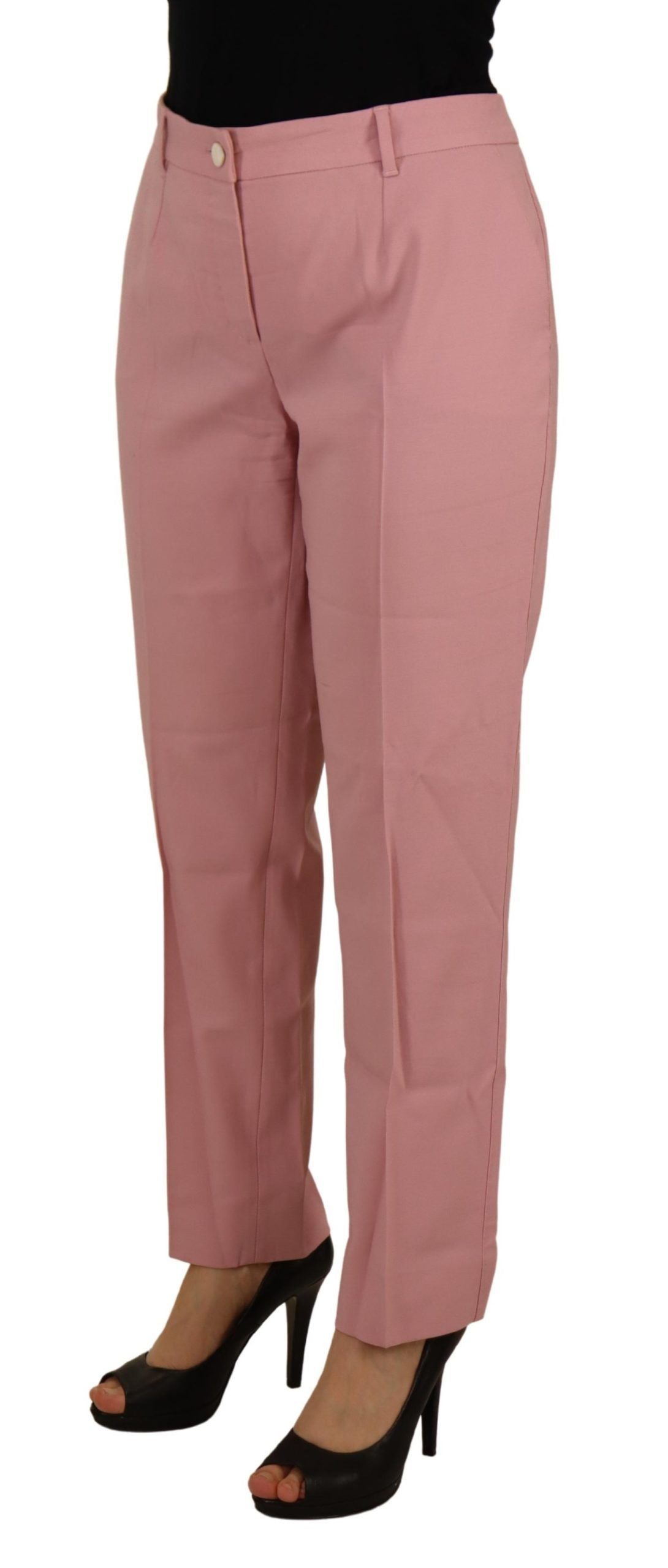 Dolce &amp; Gabbana Chic mid-waist trousers made of virgin wool in pink