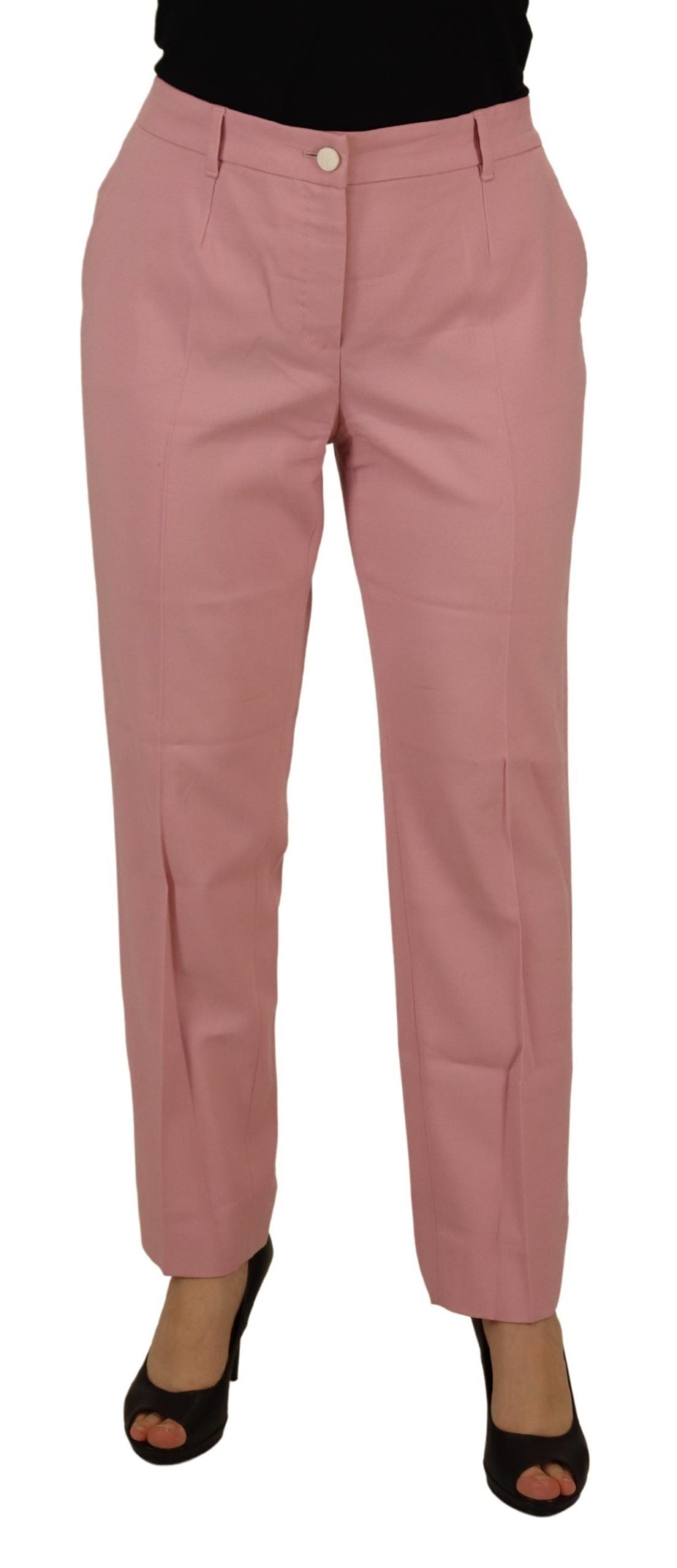 Dolce &amp; Gabbana Chic mid-waist trousers made of virgin wool in pink