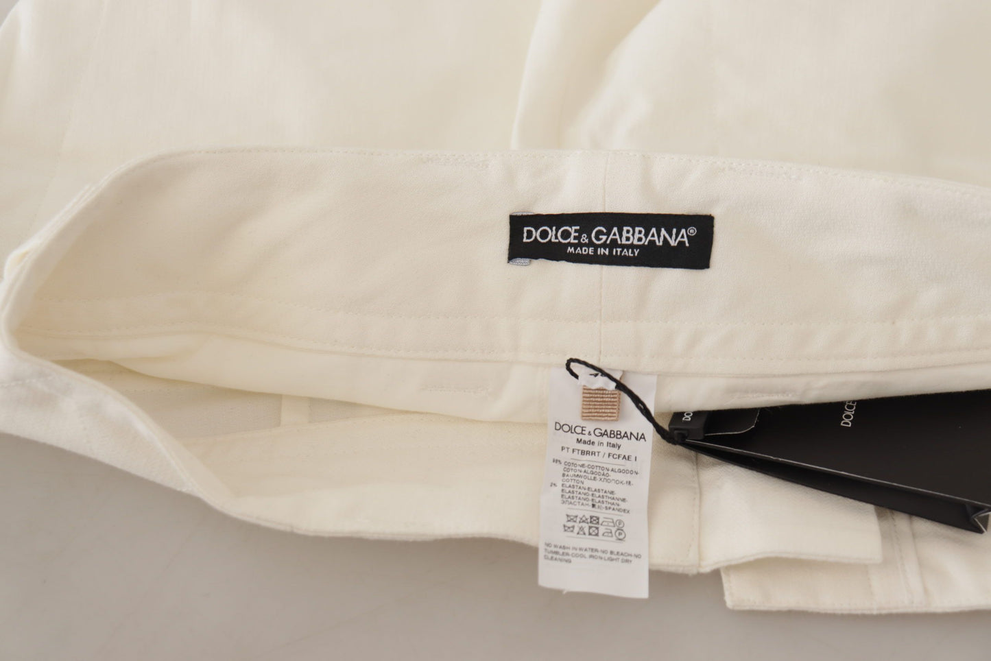 Dolce &amp; Gabbana Elegant white tailored high waist trousers