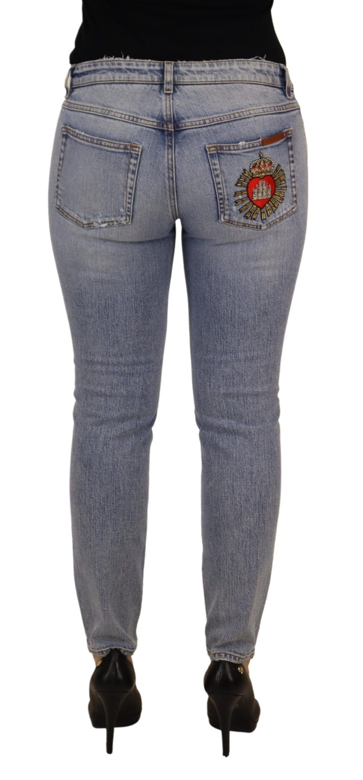 Dolce &amp; Gabbana Elegant skinny fit denim hienostuneeseen tyyliin