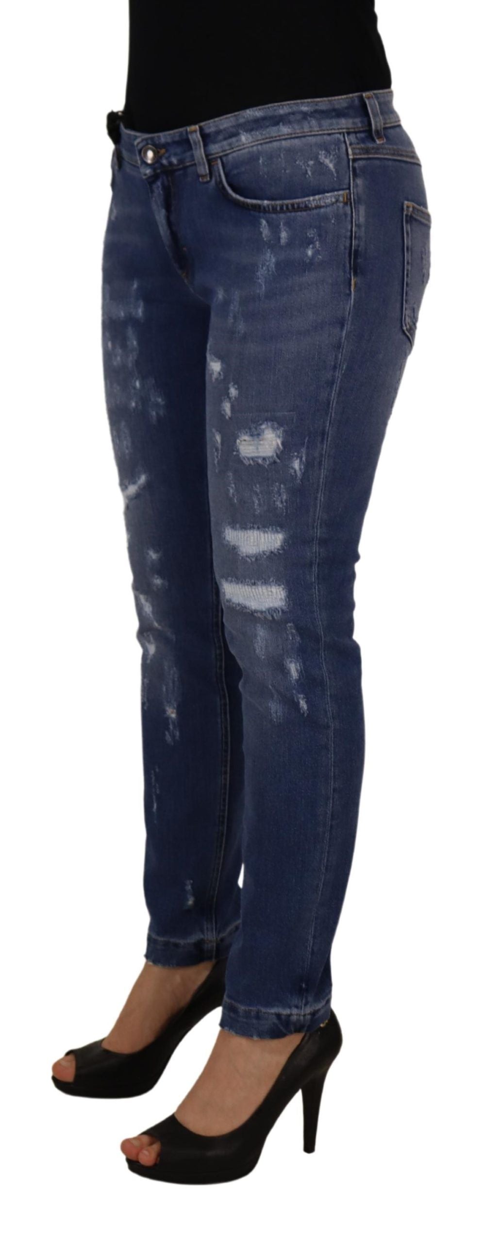 Dolce &amp; Gabbana Chic Skinny Denim Jeans with Low Waist