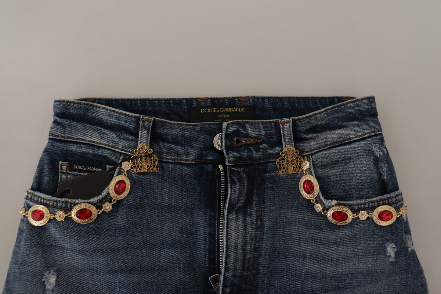 Dolce &amp; Gabbana High-Waisted Designer Jeans in Blue