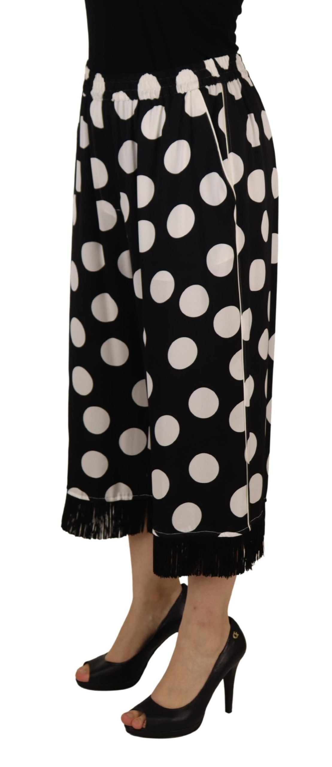 Dolce &amp; Gabbana Mid-Waist Polka Dot Silk Pants