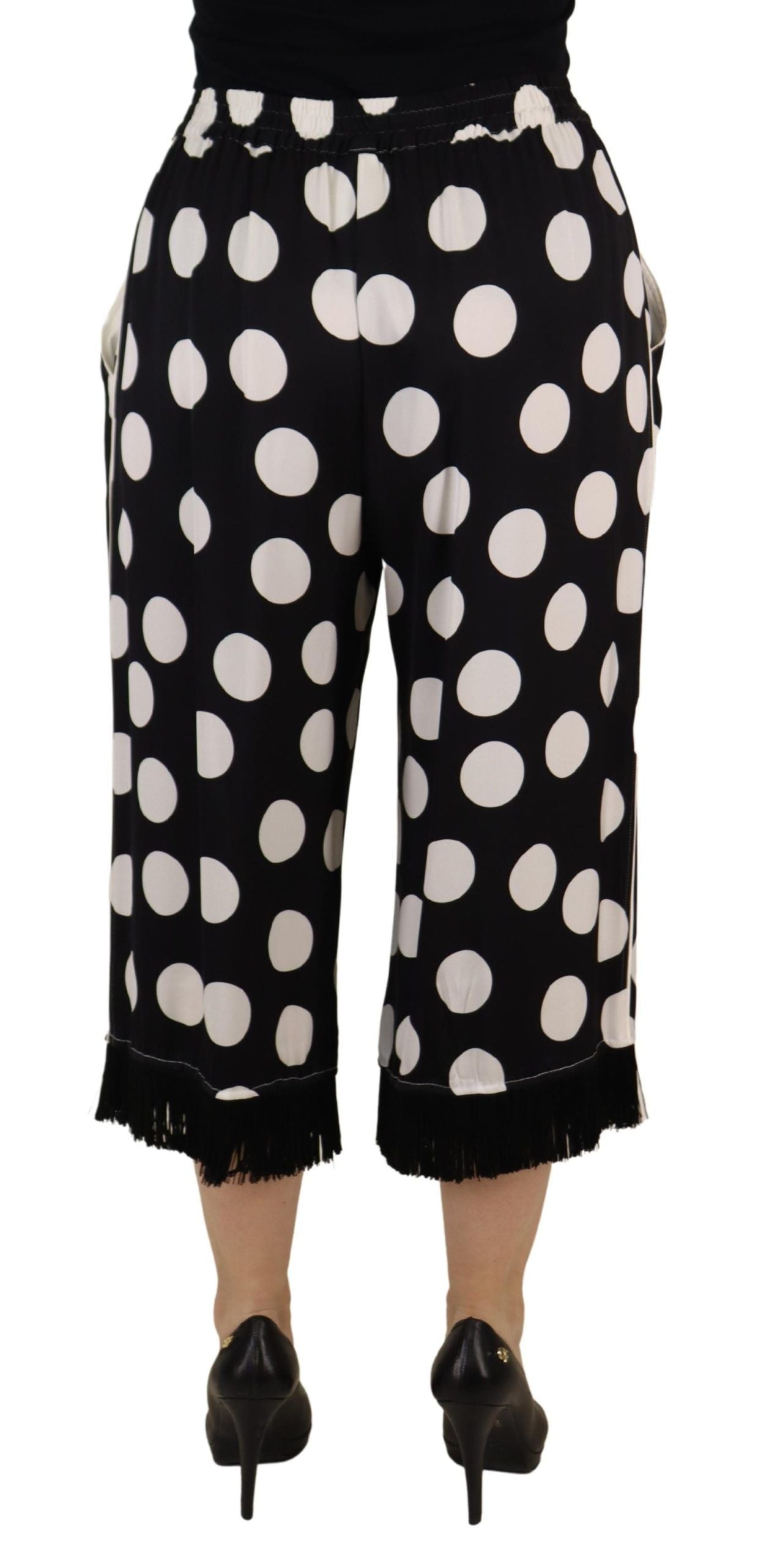 Dolce &amp; Gabbana Mid-Waist Polka Dot Silk Pants