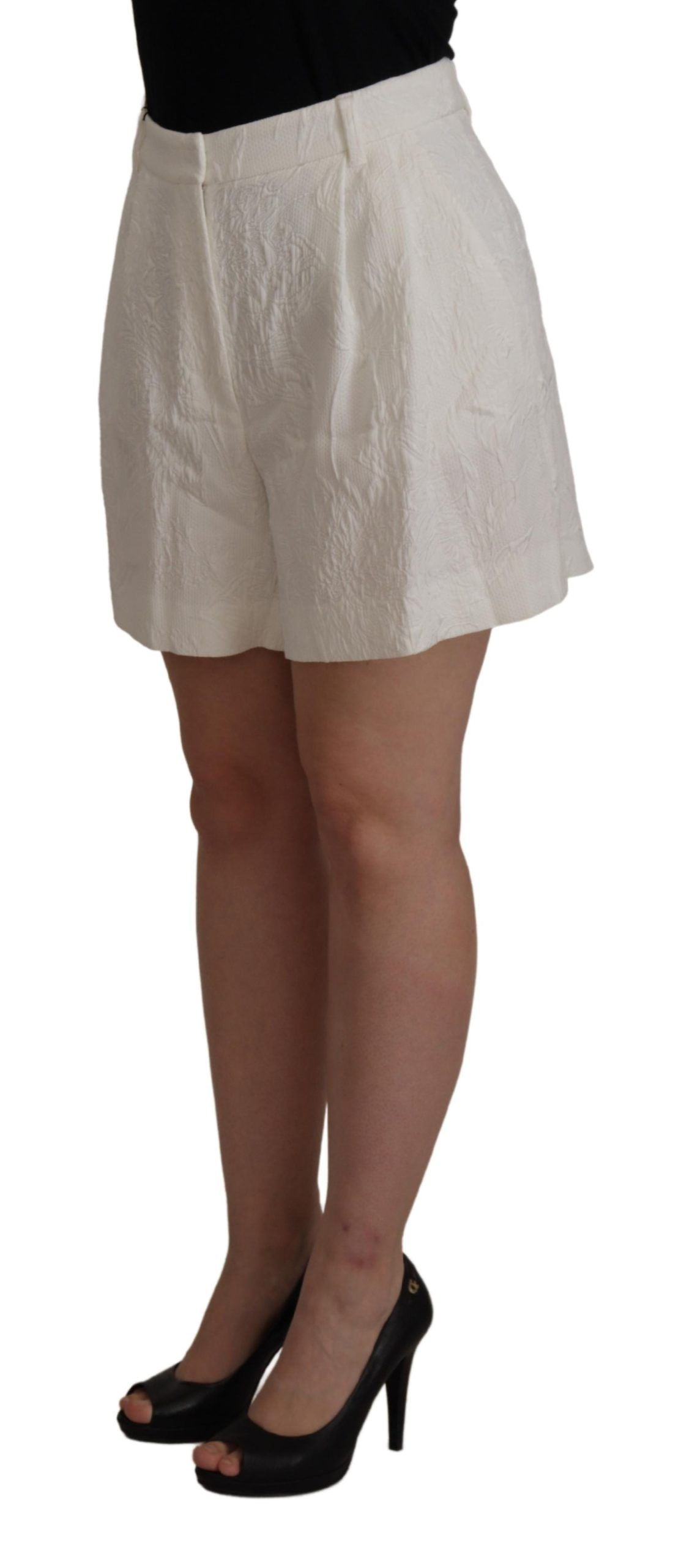 Dolce &amp; Gabbana Elegant white high waist culotte shorts