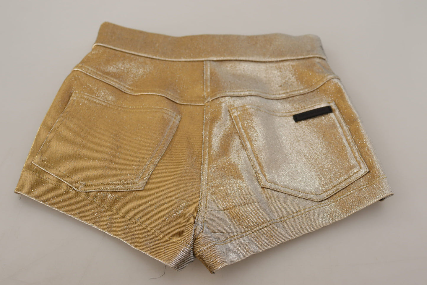 Dolce &amp; Gabbana Gold High Waist Hot Pants Shorts