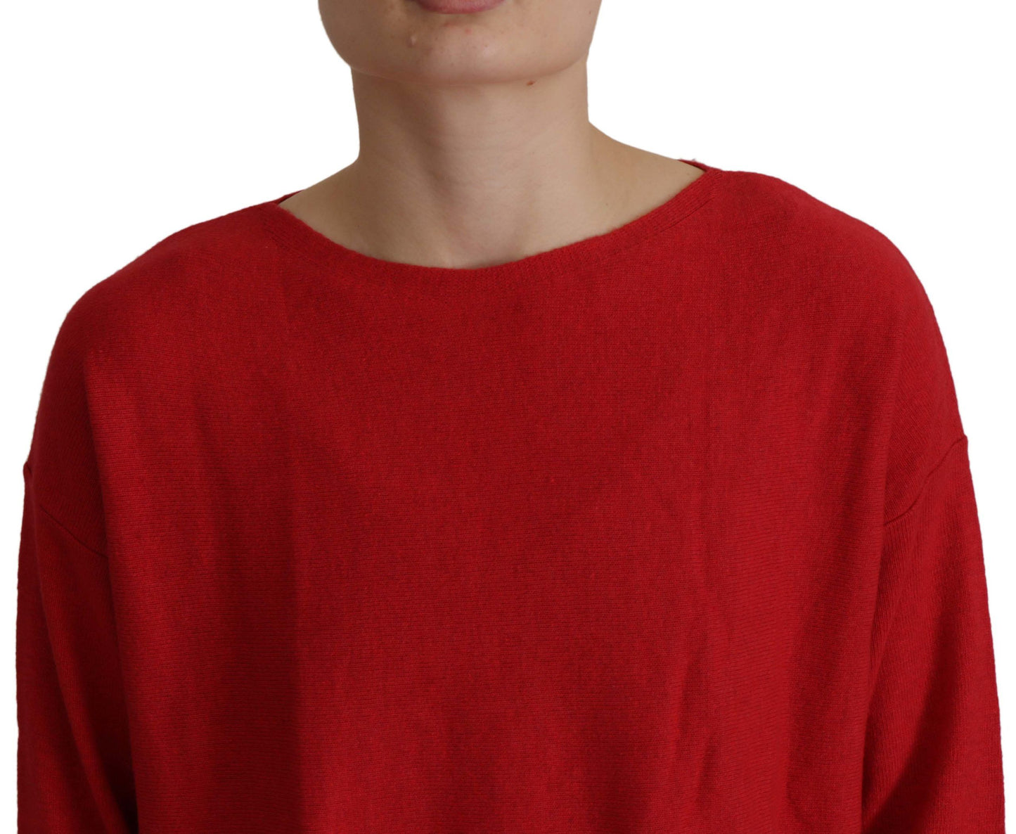 Dolce &amp; Gabbana Elegant red wool blend knit sweater