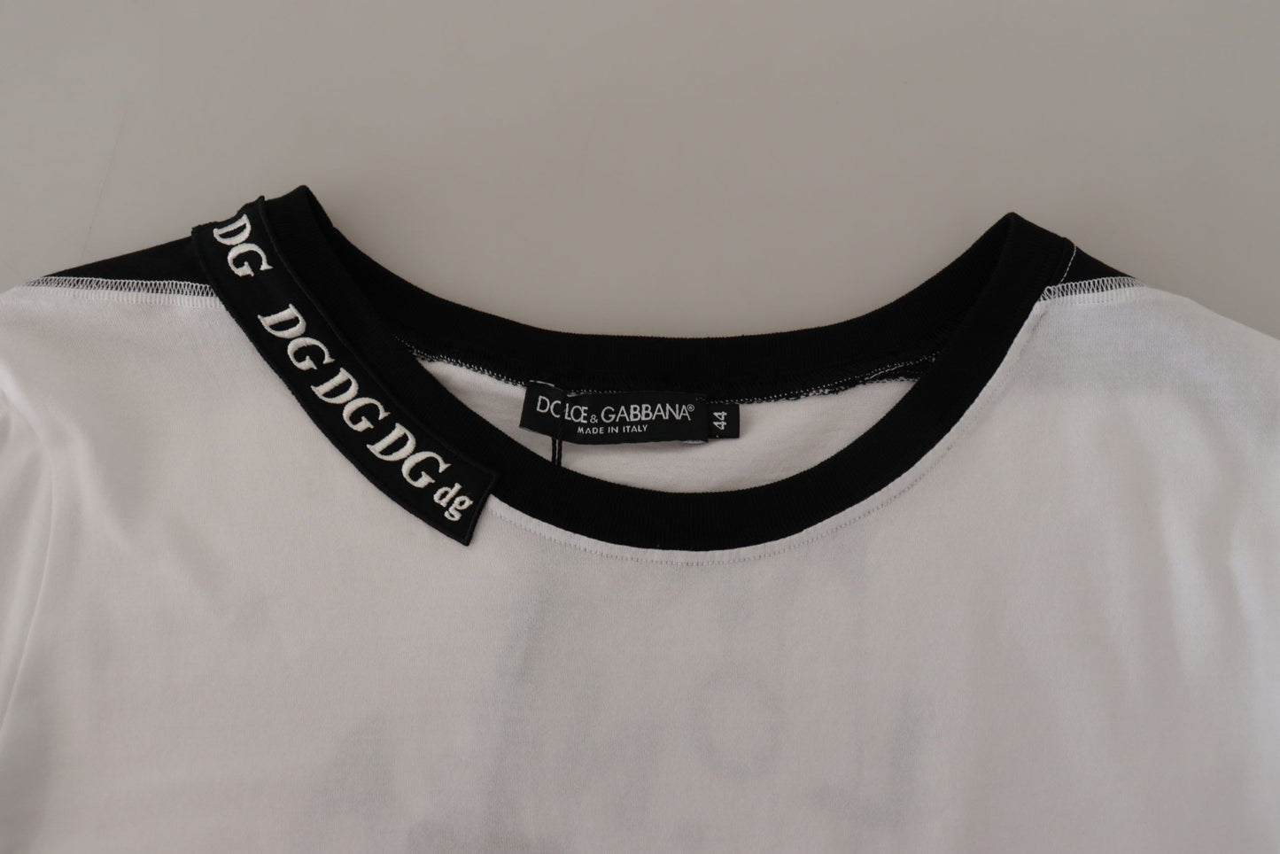 Dolce &amp; Gabbana Elegant Round Neck Slogan Tee