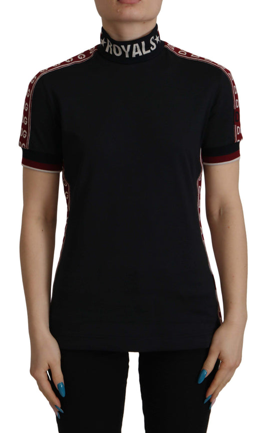 Dolce &amp; Gabbana Elegant black cotton turtleneck t-shirt