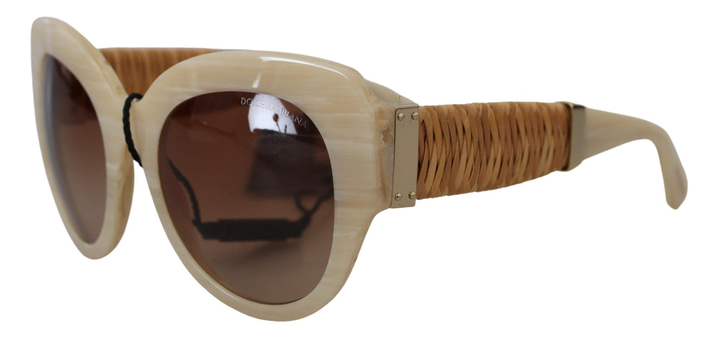 Dolce &amp; Gabbana Beige Chic Acetate Women's Sunglasses