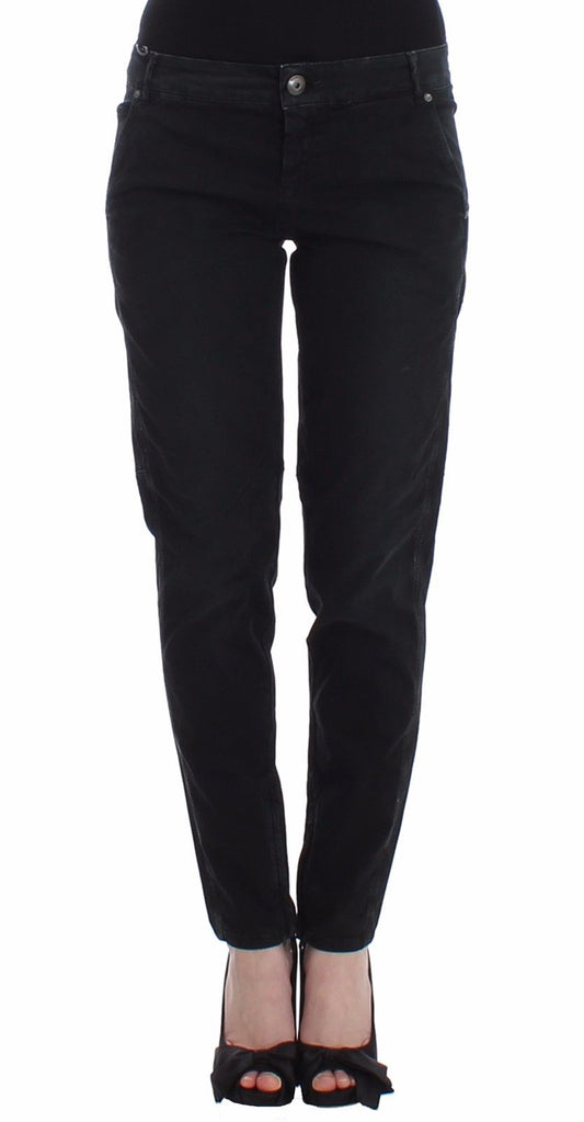 Ermanno Scervino Slim black designer jeans with narrow leg