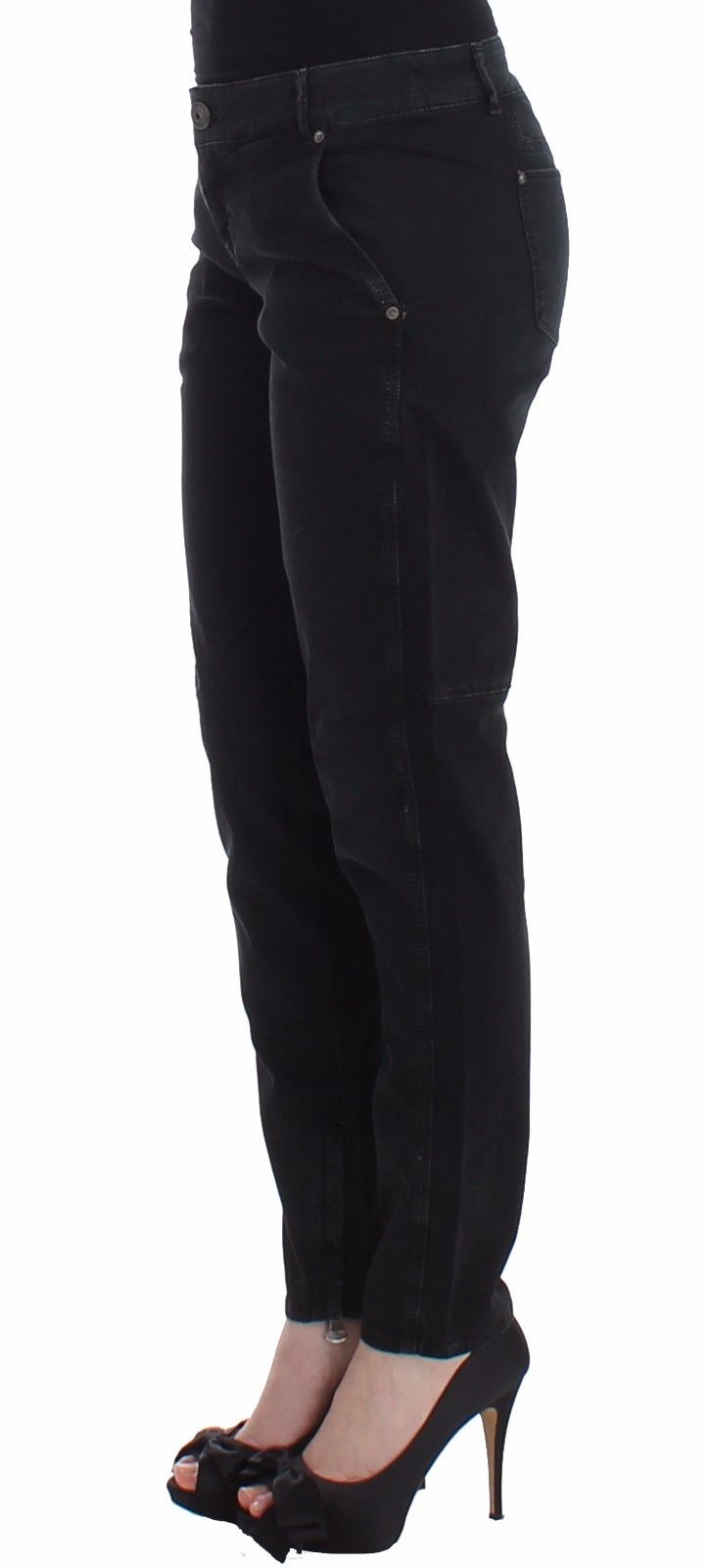 Ermanno Scervino Slim black designer jeans with narrow leg