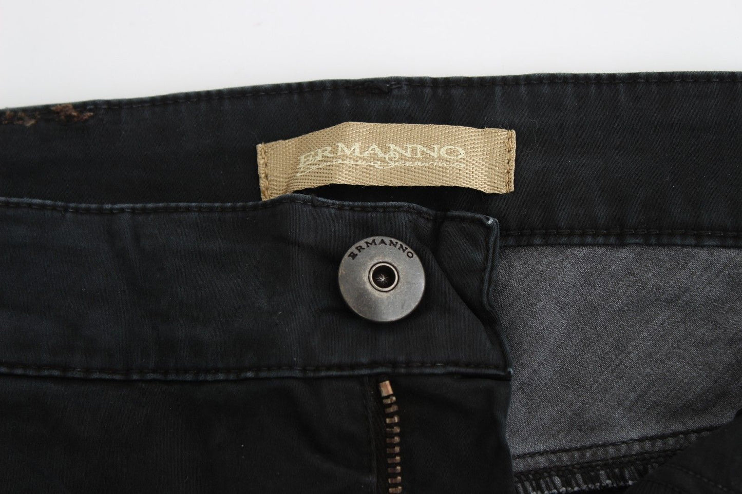 Ermanno Scervino Slim black designer jeans with narrow leg