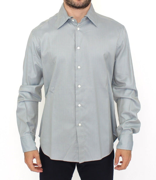 Ermanno Scervino Elegance Unleashed Grey Casual Button Down Shirt