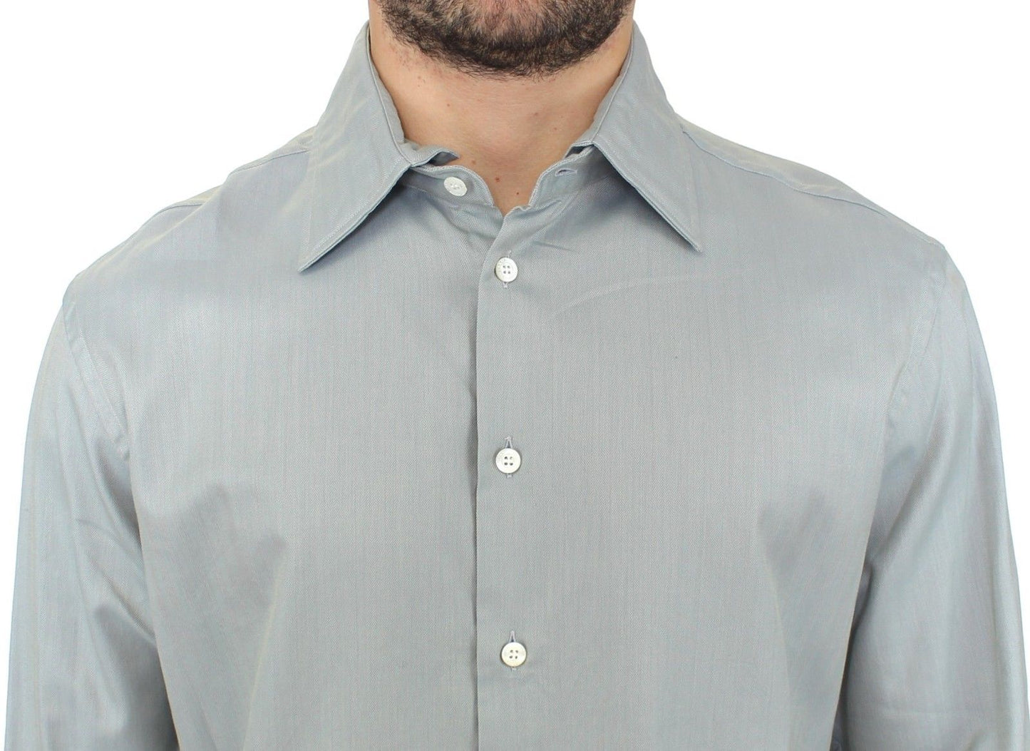 Ermanno Scervino Elegance Unleashed Grey Casual Button Down Shirt