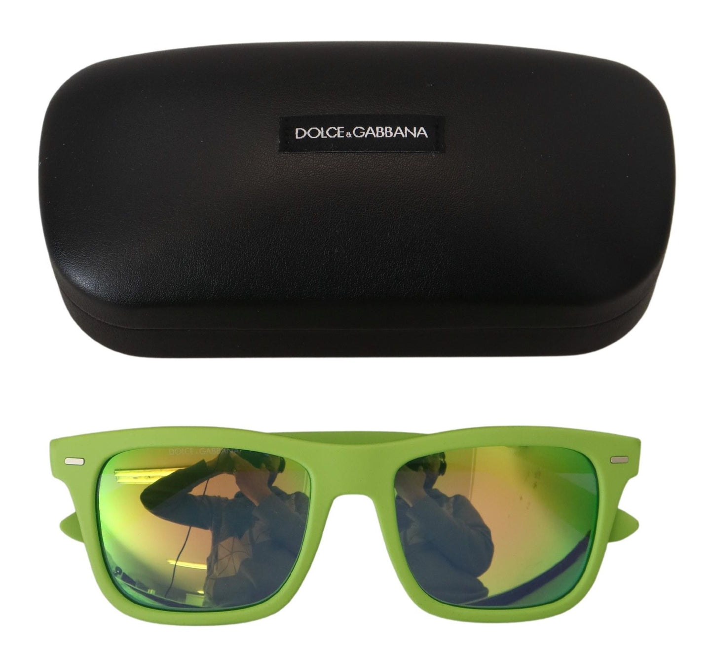 Dolce &amp; Gabbana Acid Green Chic Full-Rim Sunglasses