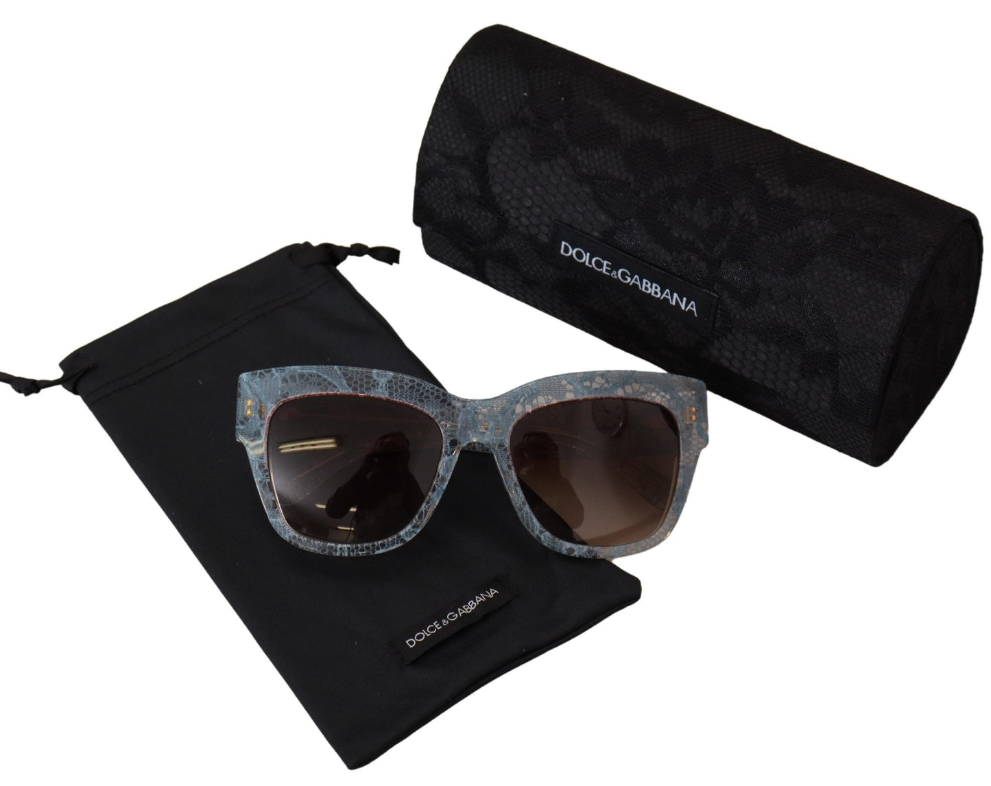 Dolce &amp; Gabbana Elegant sunglasses with lace trim and color gradient