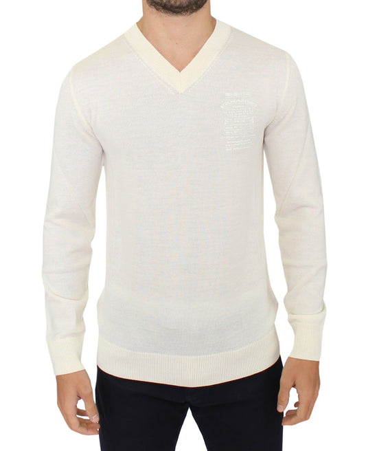 Ermanno Scervino Off-White wool-blend V-neck sweater