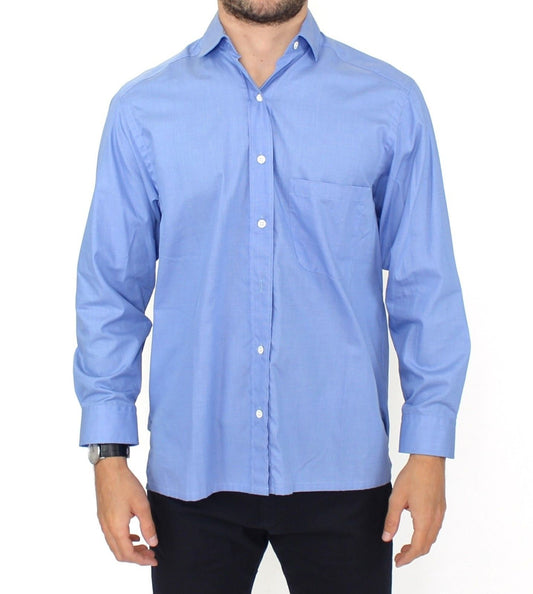 Ermanno Scervino Dapper Blue Cotton Dress Shirt für Männer