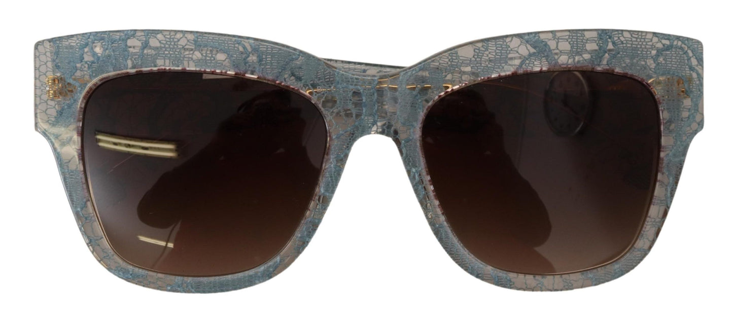 Dolce &amp; Gabbana Elegant blue sunglasses with lace detail