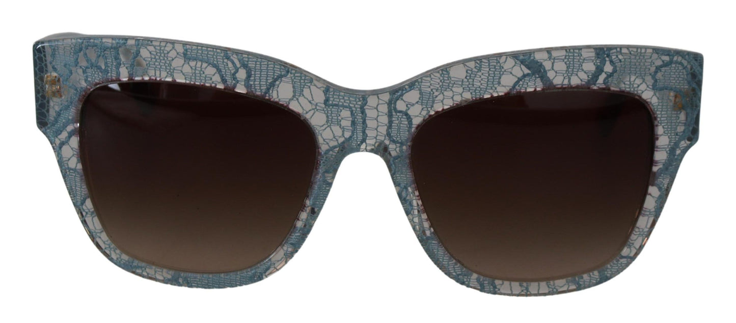 Dolce &amp; Gabbana Elegant blue sunglasses with lace detail