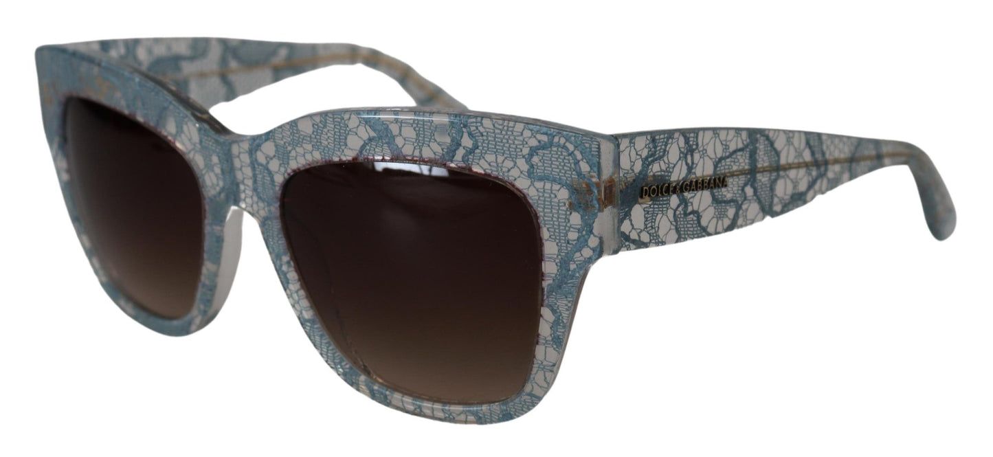 Dolce &amp; Gabbana Elegant blue sunglasses with lace detail