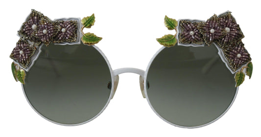 Dolce &amp; Gabbana Elegant gold sunglasses with floral decoration