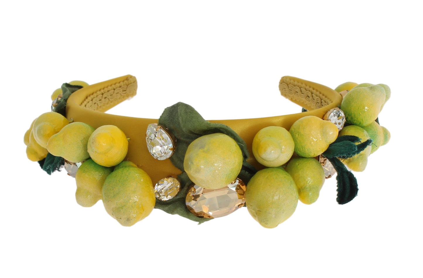 Dolce &amp; Gabbana Exquisite Silk Crystal Lemon Headband Tiara