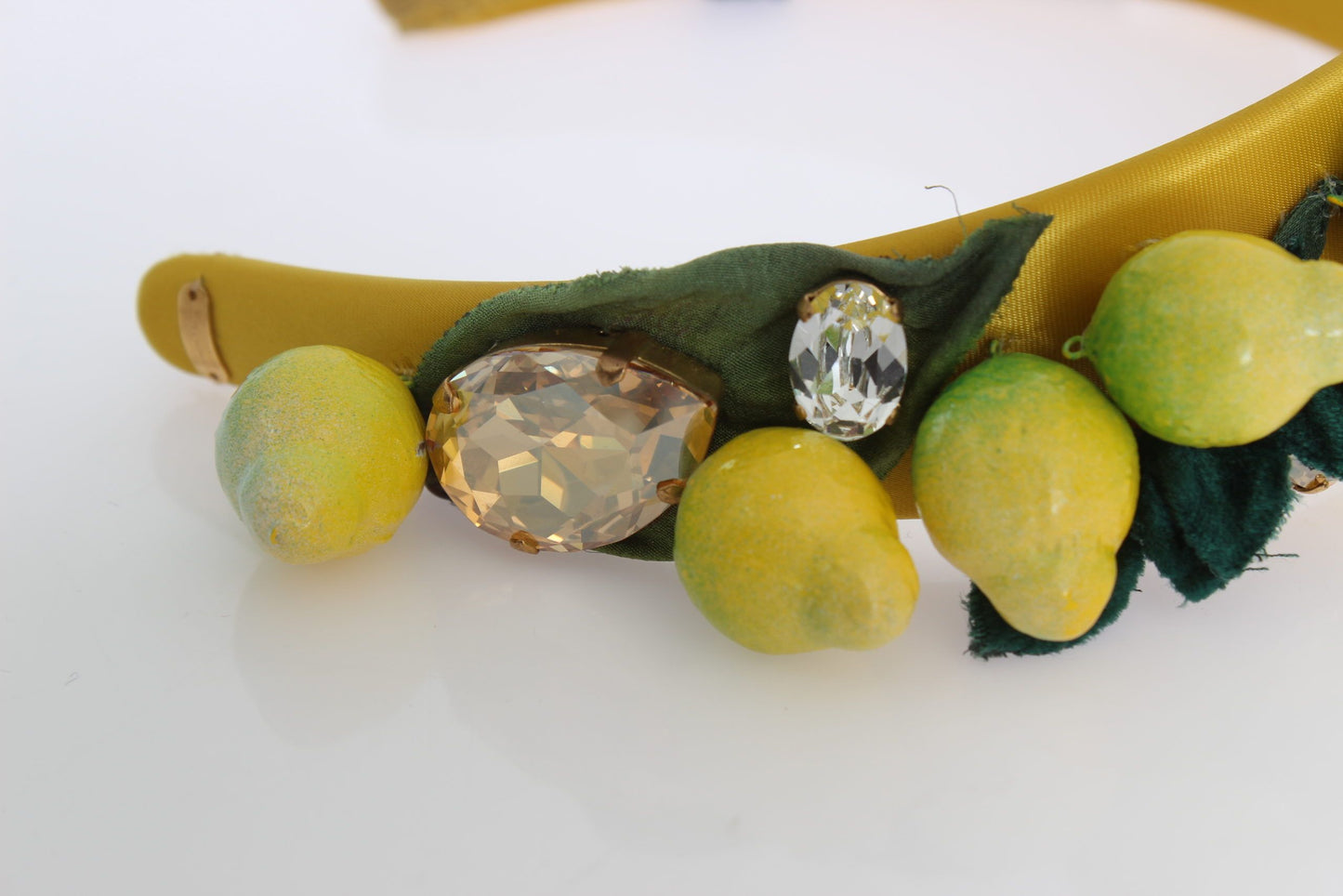 Dolce &amp; Gabbana Exquisite Silk Crystal Lemon Headband Tiara