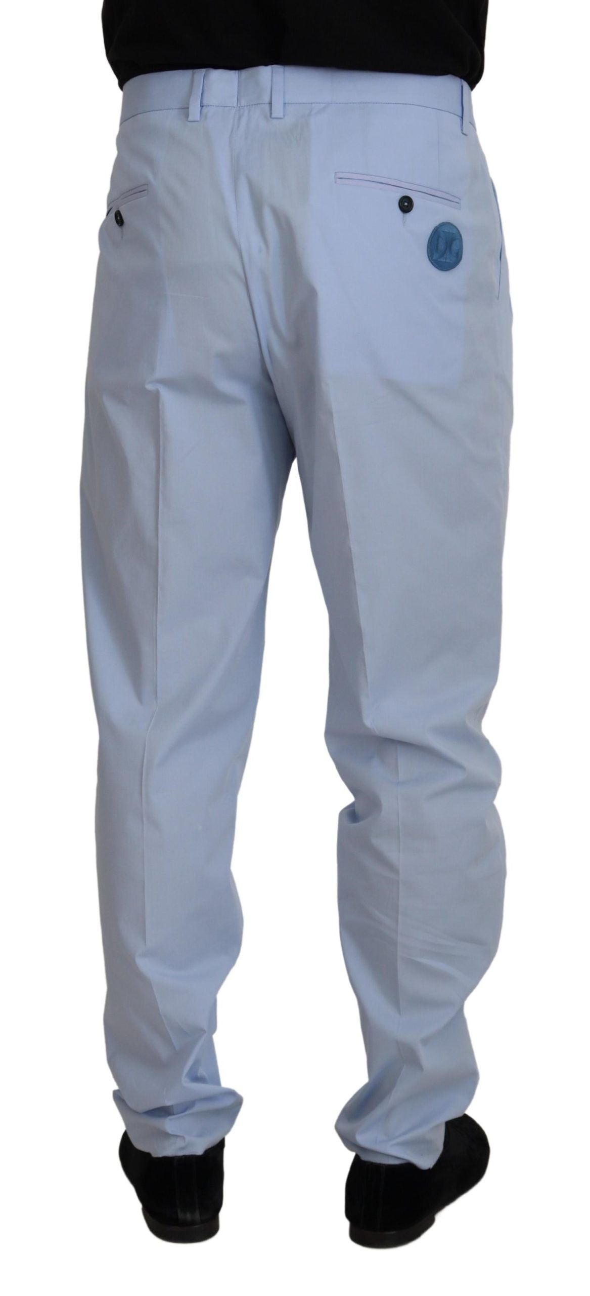 Dolce &amp; Gabbana Elegant Slim Fit Chinos in Light Blue