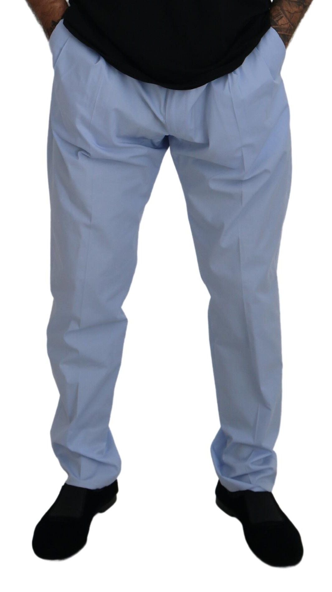 Dolce &amp; Gabbana Elegant Slim Fit Chinos in Light Blue