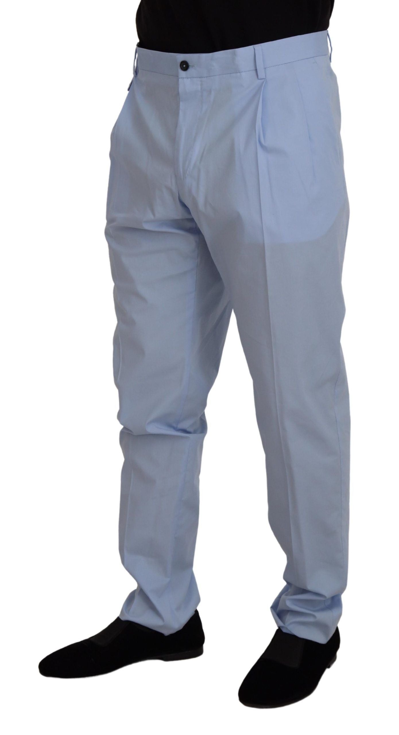 Dolce &amp; Gabbana Elegant Slim Fit Chinos in Light Blue