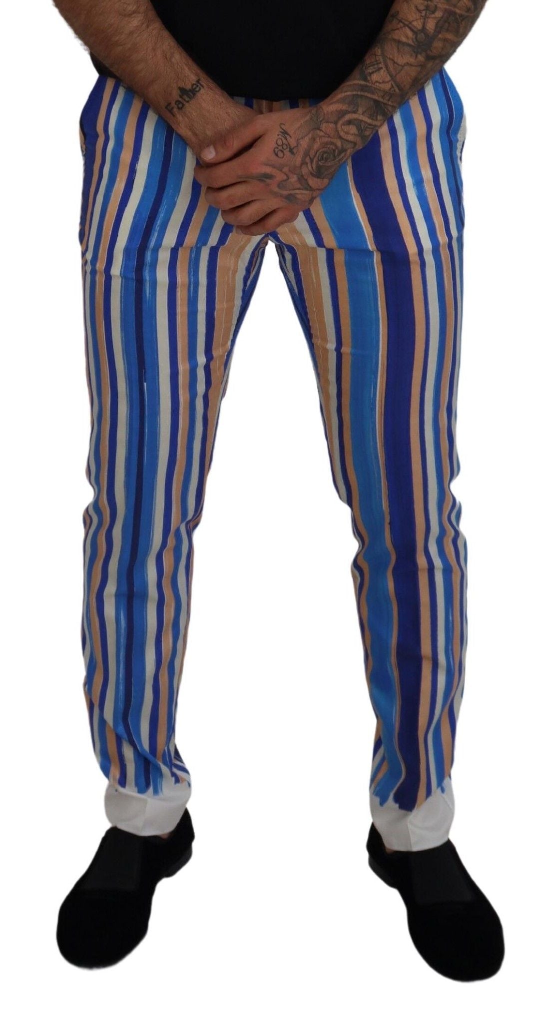 Dolce &amp; Gabbana Slim Fit Striped Chinos