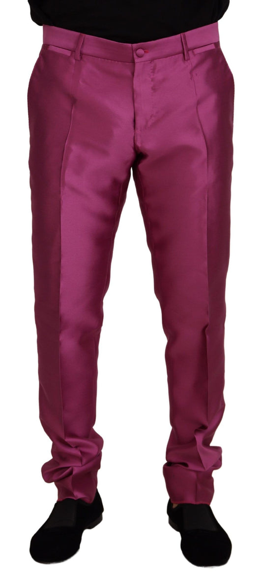 Dolce & Gabbana Elegante Slim Fit Hose in Rosa für formelle Anlässe