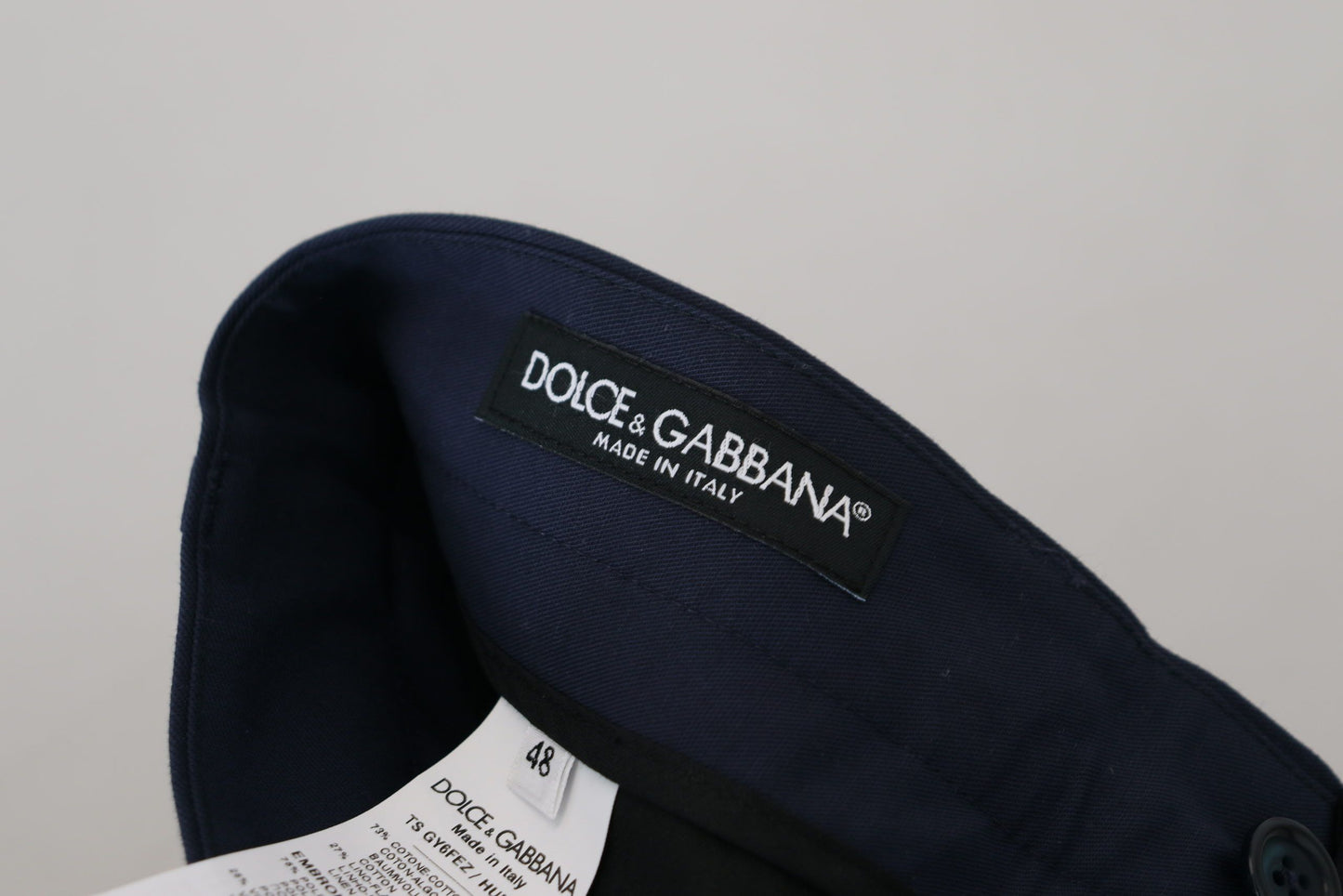 Dolce &amp; Gabbana Elegant Slim Fit Blue Dress Pants