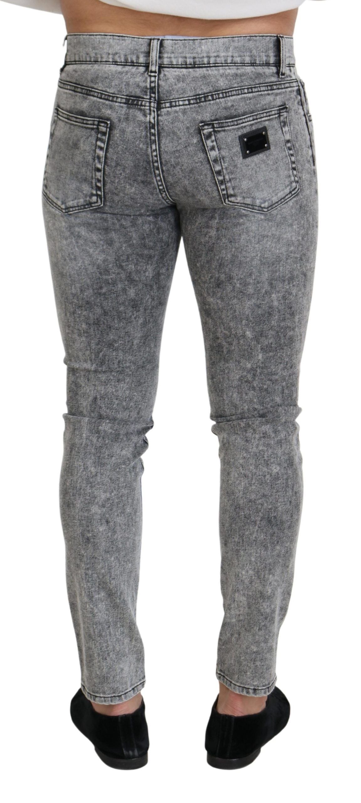 Dolce &amp; Gabbana Chic Slim Fit Gray Denim