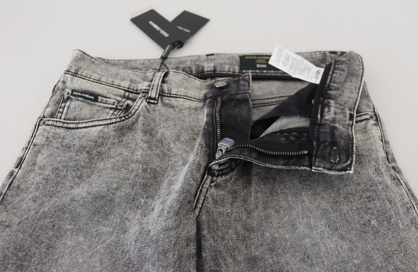 Dolce &amp; Gabbana Chic Slim Fit Gray Denim