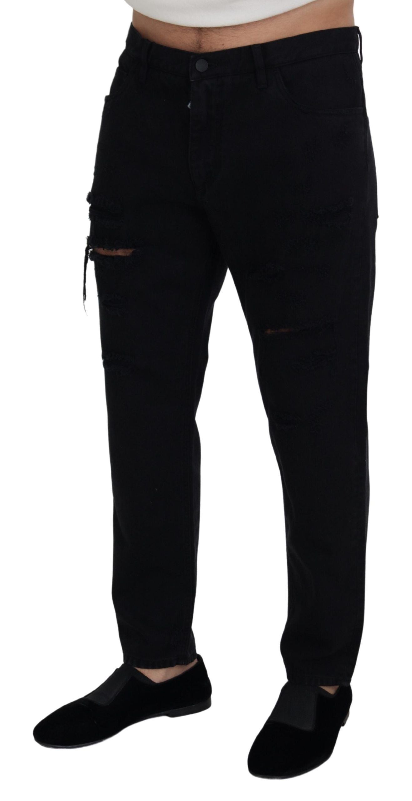 Dolce &amp; Gabbana Elegant Black Loose Fit Italian Jeans