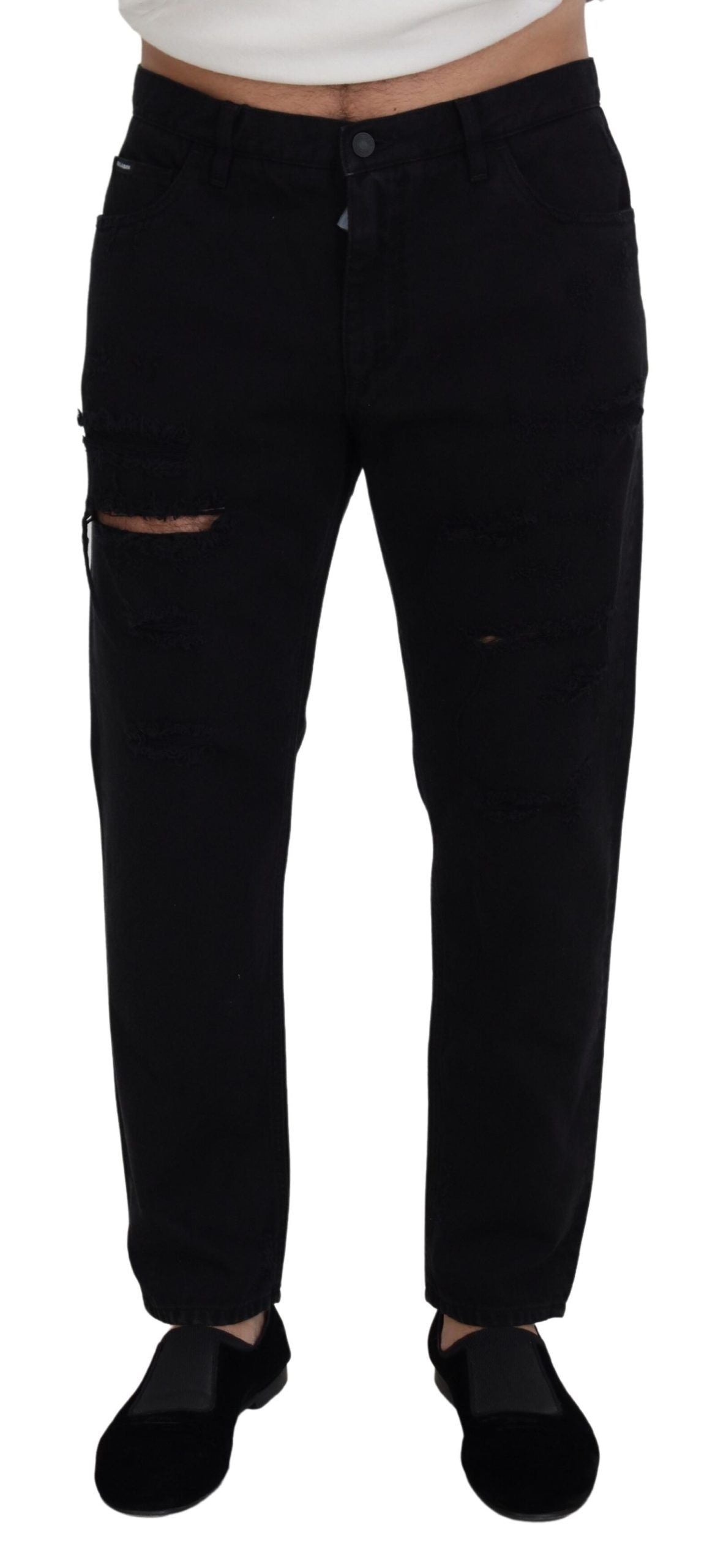 Dolce &amp; Gabbana Elegant Black Loose Fit Italian Jeans