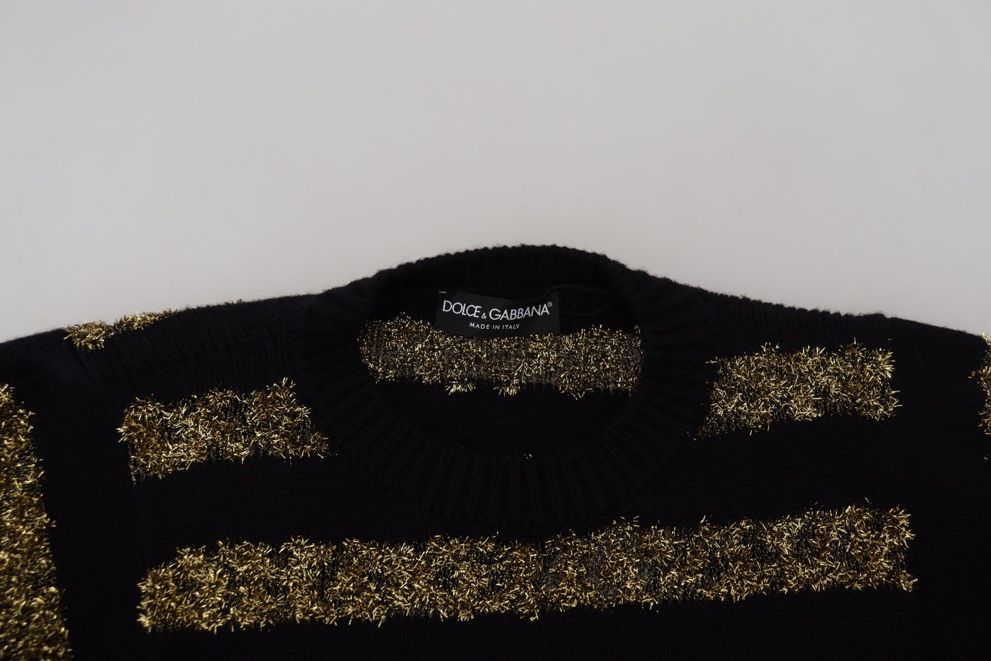 Dolce &amp; Gabbana Elegant sweater with black and gold crystal