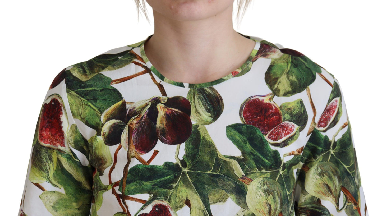 Dolce &amp; Gabbana Chic Multicolor Fig Print Cotton Top