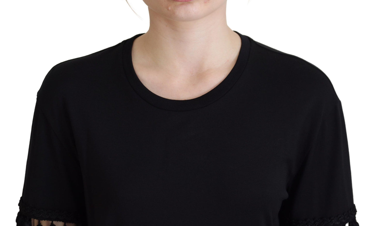 Dolce &amp; Gabbana Elegant black cotton short sleeve T-shirt