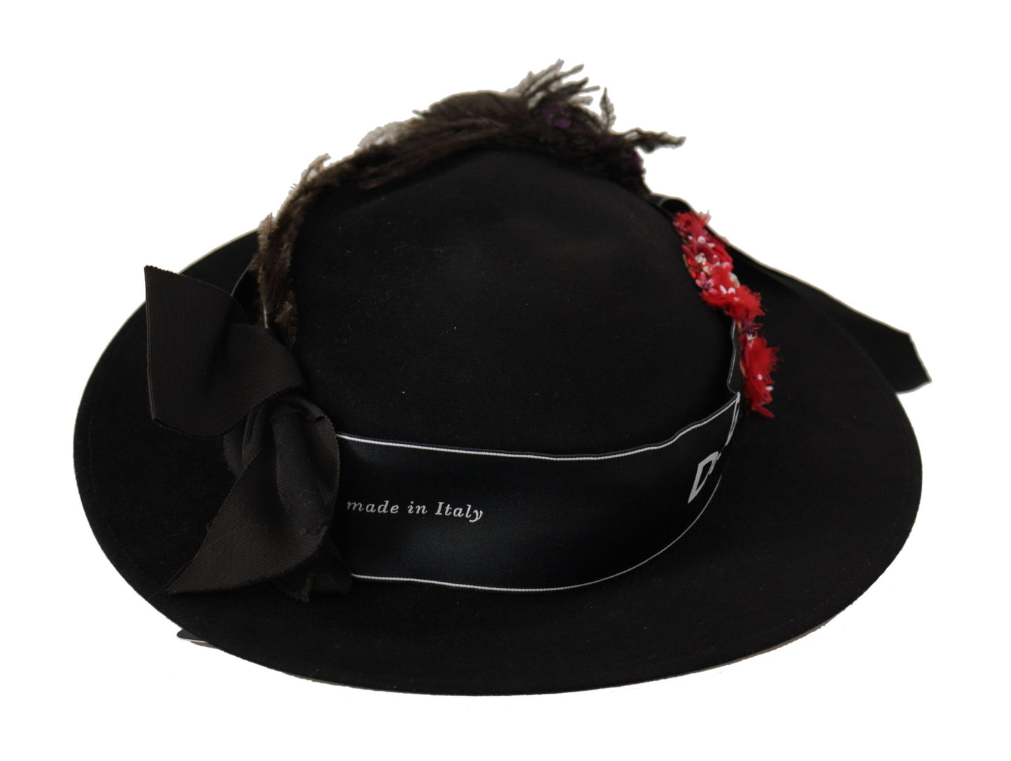 Dolce &amp; Gabbana Elegant black hat with wide brim