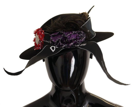 Dolce &amp; Gabbana Elegant black hat with wide brim