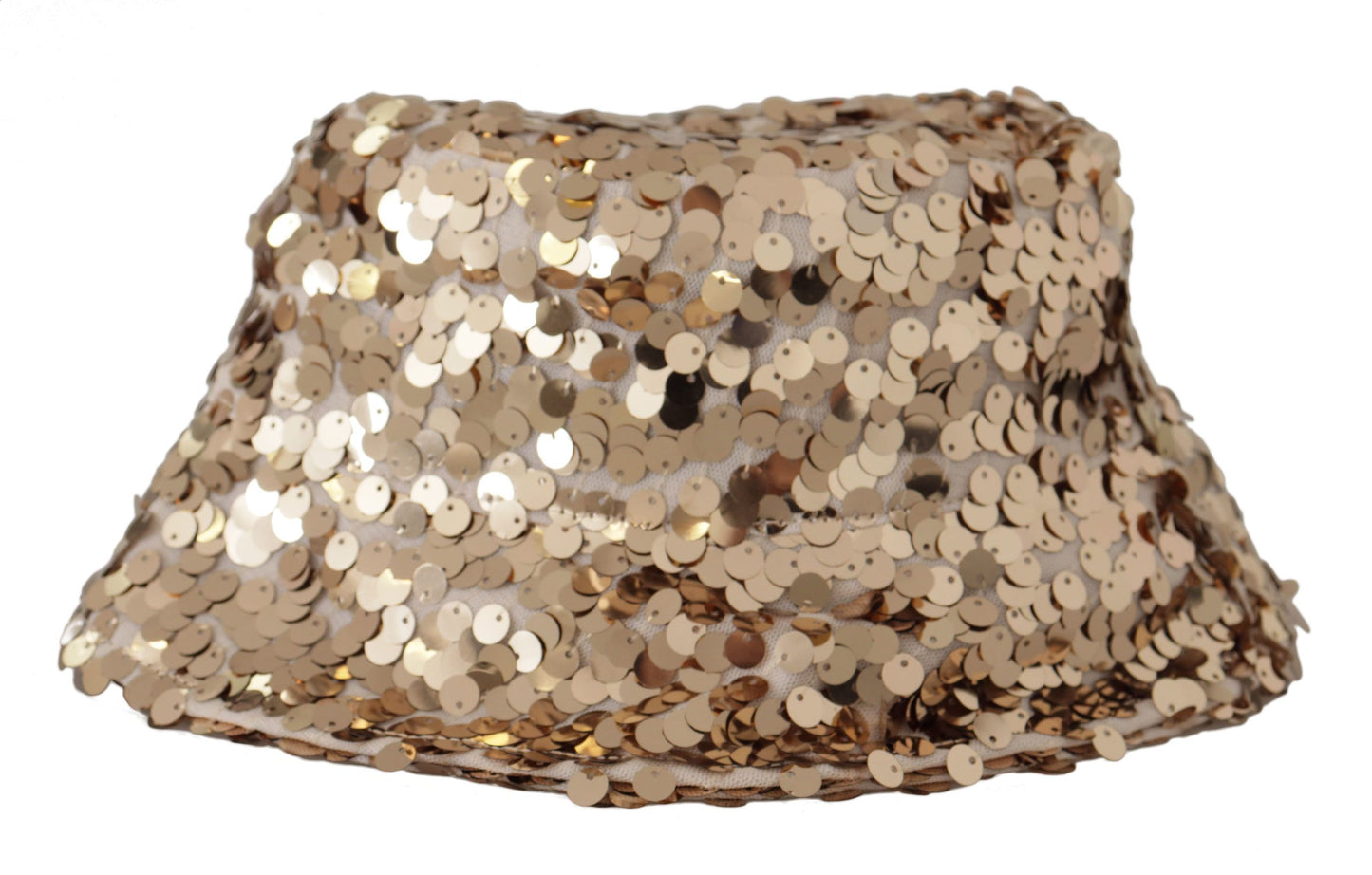 Dolce &amp; Gabbana Elegant Gold Bucket Hat with Sequins