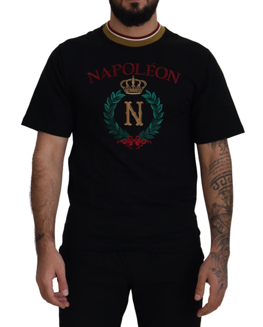 Dolce &amp; Gabbana Iconic Black Cotton Crew Neck T-Shirt