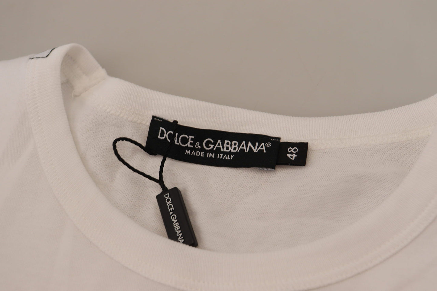 Dolce & Gabbana Elegantes weißes Baumwoll-T-Shirt mit DG-Brusttasche