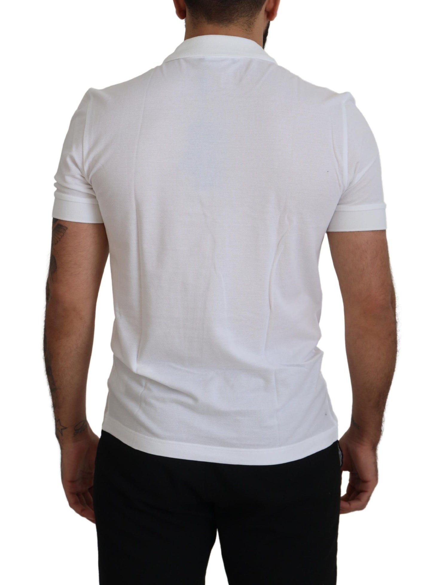 Dolce & Gabbana Elegantes weißes Baumwoll-Polo-T-Shirt