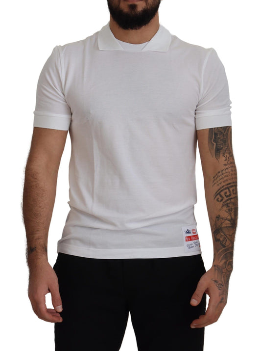 Dolce & Gabbana Elegantes weißes Baumwoll-Polo-T-Shirt